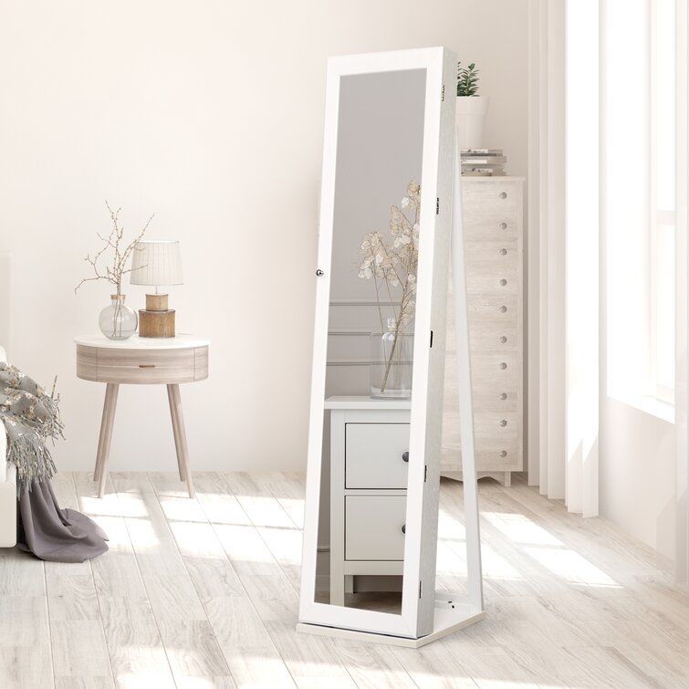 Floor standing deals mirror jewellery cabinet